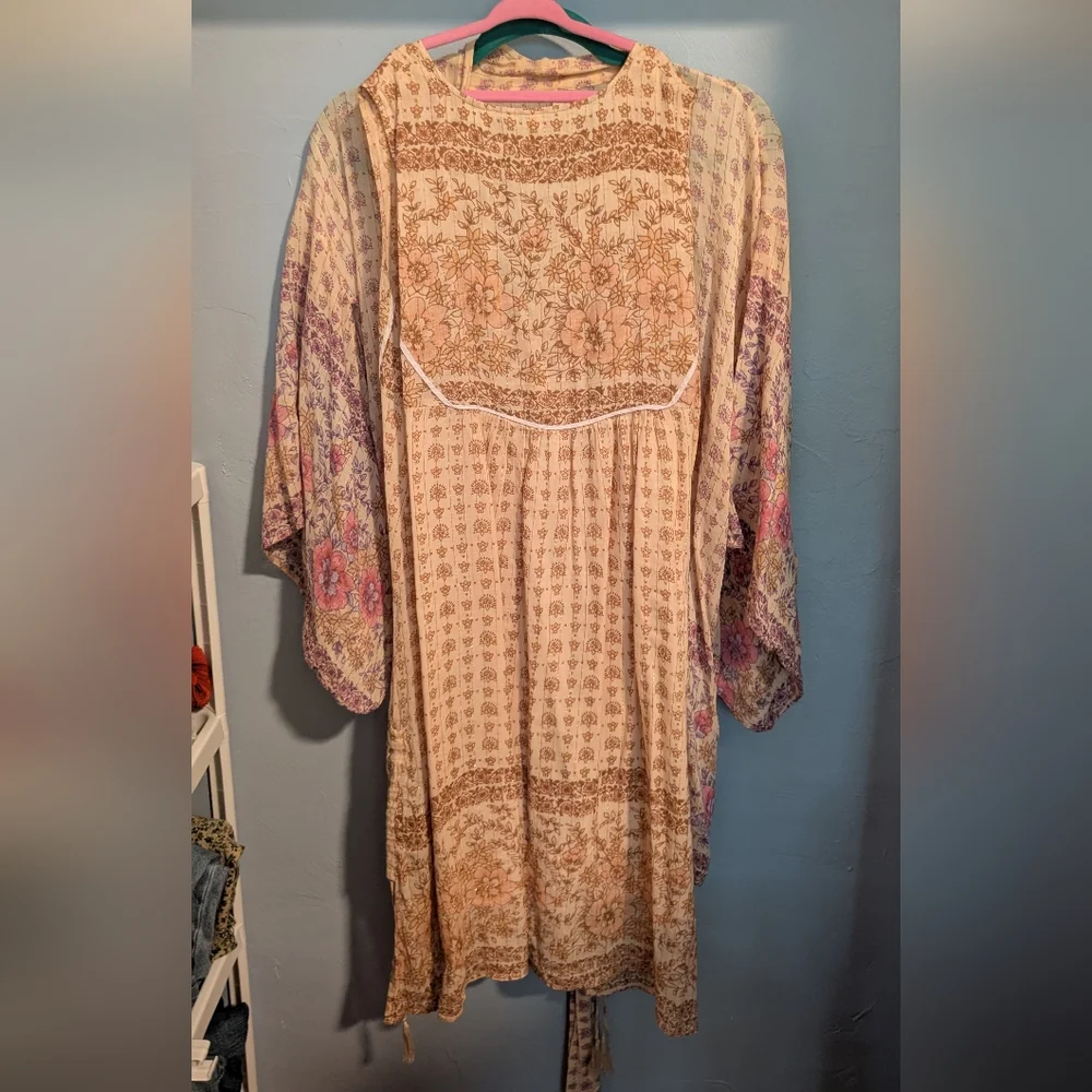 🪄🫰🏼Spell Desert Rose Midi Dress Boho Festival XS Rare